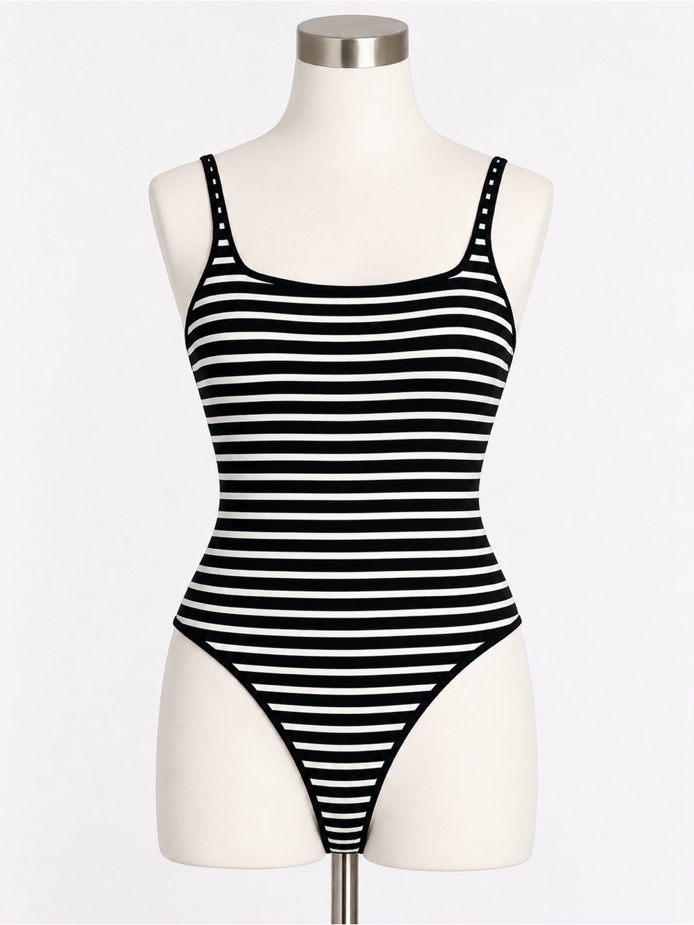 bp Black & White Striped Kids One-Piece